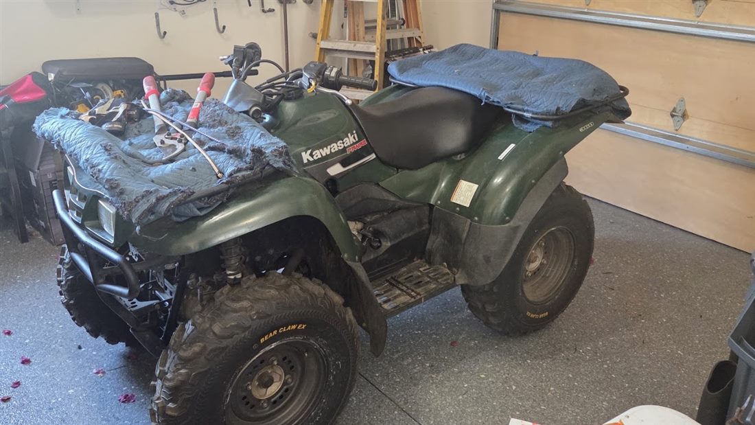 Kawasaki Prairie ATV in for mobile service