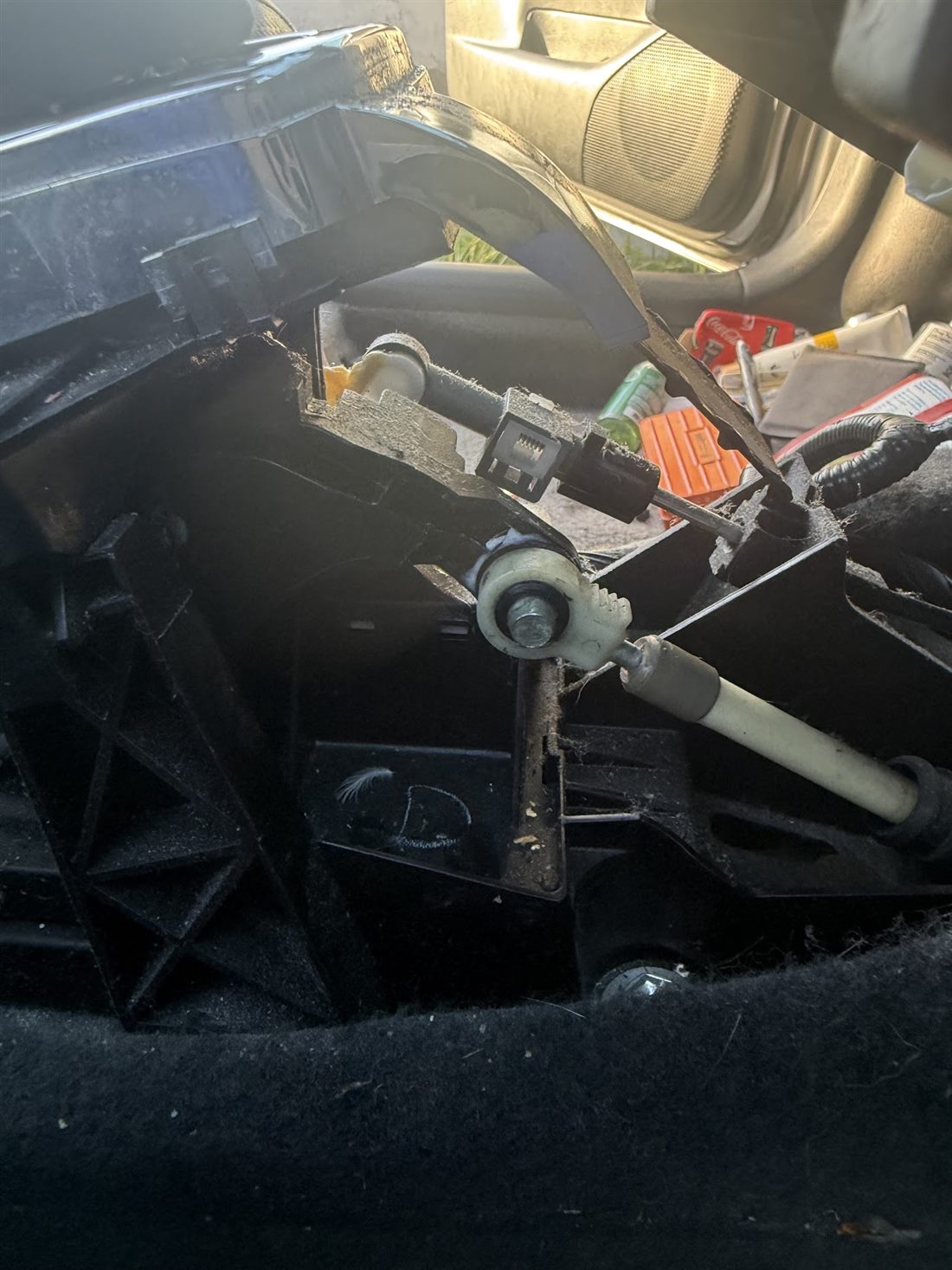 Shifter cable repair during a mobile diagnostic visit
